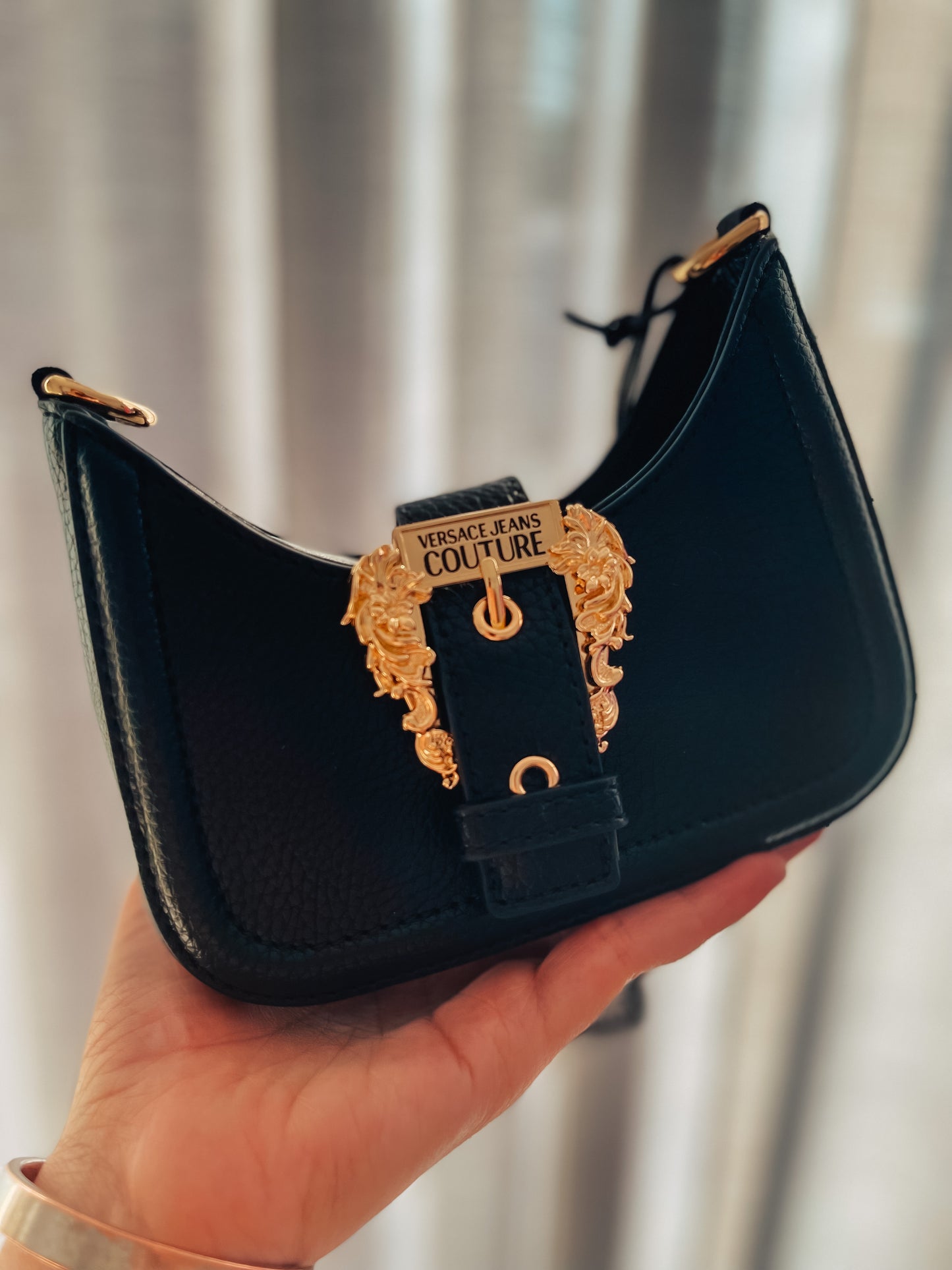 Versace Jeans Couture logo-buckle shoulder bag mini