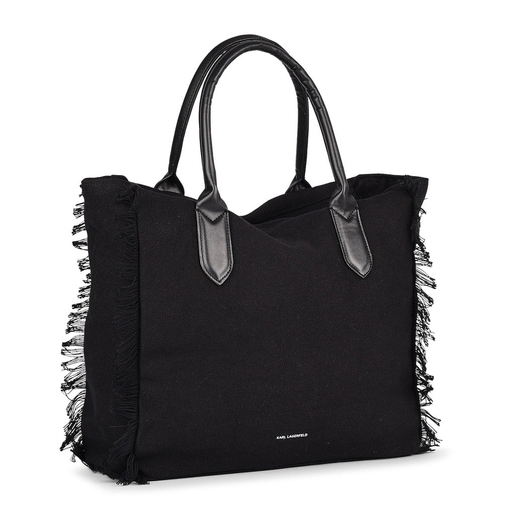 K Ikonik canvas fringed tote bag